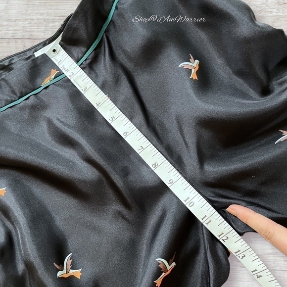 Victoria Beckham NWT black silk twill bird print pants *shop@iamwarrior - Picture 6 of 10